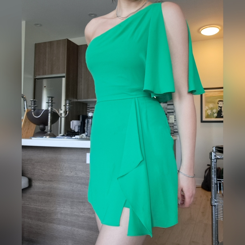 BCBG Off the Shoulder Green Dress